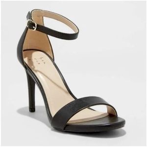 Black Open Toe Stiletto Pumps- Never Worn